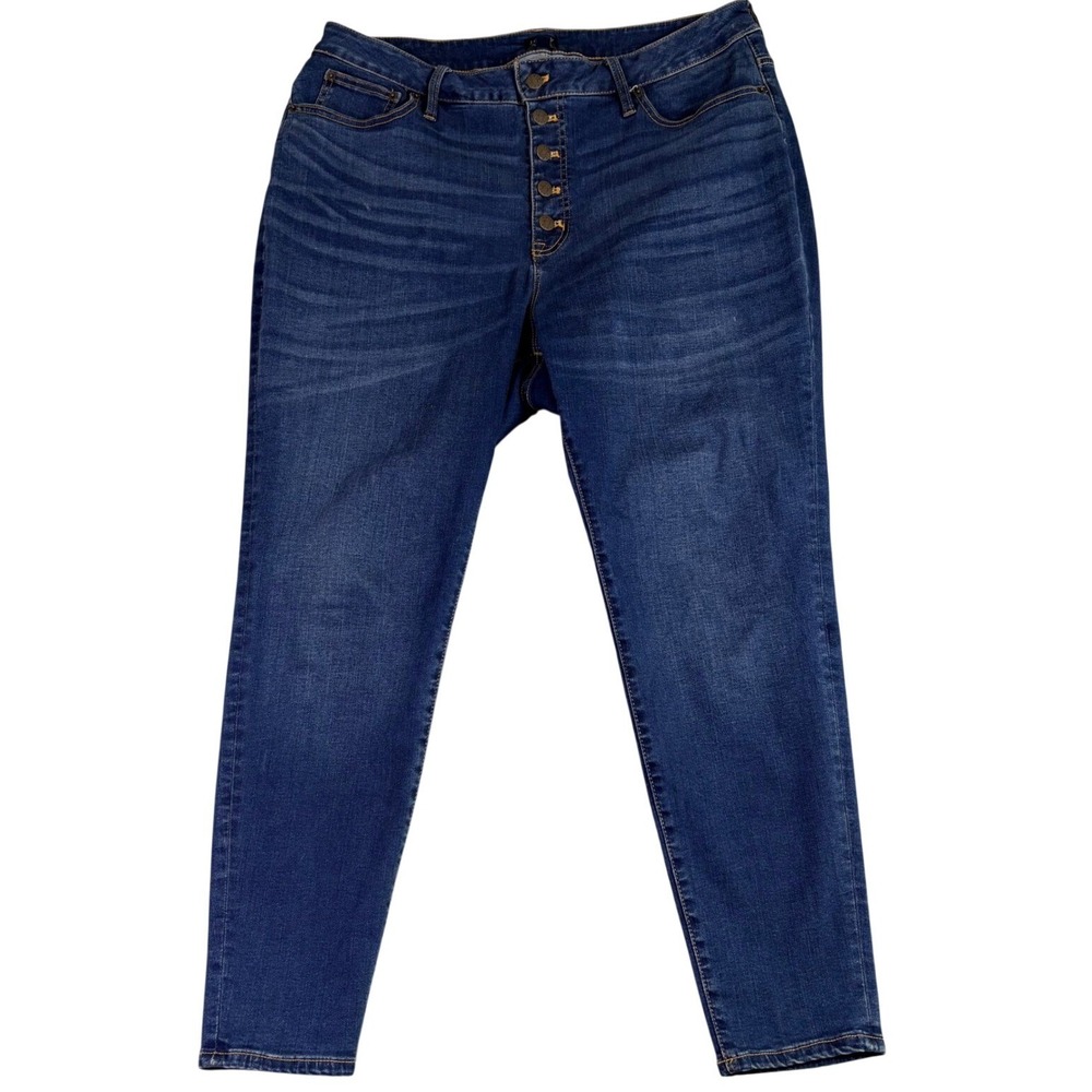 J.Crew Womens 34 X 26 Curvy 10 in High‎ Rise Skinny Jeans Button Fly Retro Mom